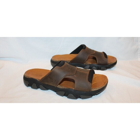 Keen Men\'s Daytona Open Toe Leather Slide Sandals Bison/Black NEW SZ 11.5 main image 9